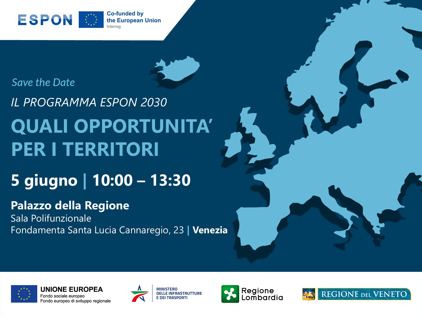 Immagine grafica con carta geografica territorio europeo e scritte relative all'evento